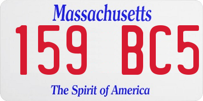 MA license plate 159BC5