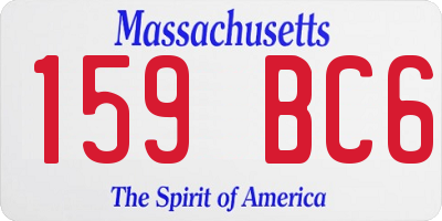 MA license plate 159BC6