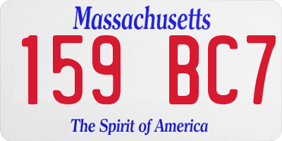 MA license plate 159BC7