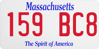 MA license plate 159BC8