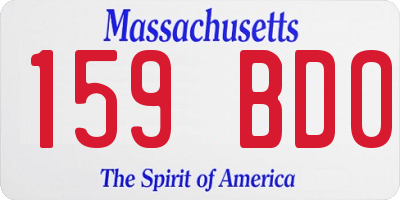 MA license plate 159BD0