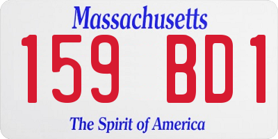 MA license plate 159BD1