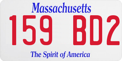 MA license plate 159BD2