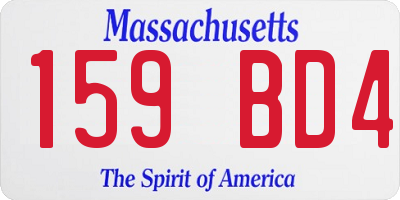 MA license plate 159BD4