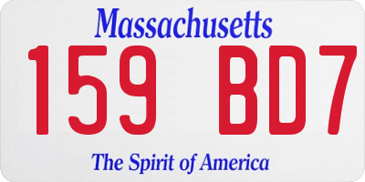 MA license plate 159BD7