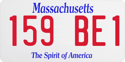 MA license plate 159BE1
