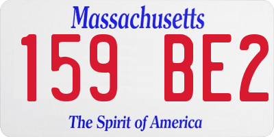 MA license plate 159BE2
