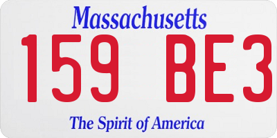 MA license plate 159BE3