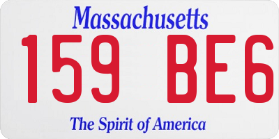 MA license plate 159BE6