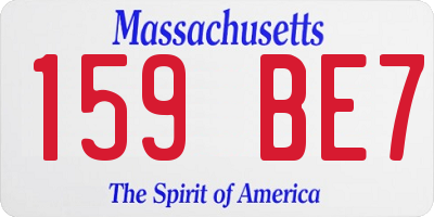MA license plate 159BE7