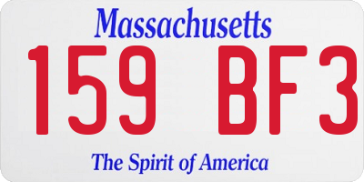 MA license plate 159BF3
