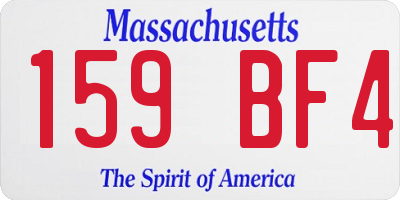 MA license plate 159BF4