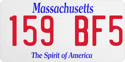 MA license plate 159BF5