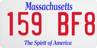 MA license plate 159BF8