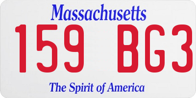 MA license plate 159BG3