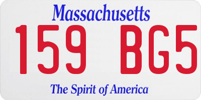 MA license plate 159BG5