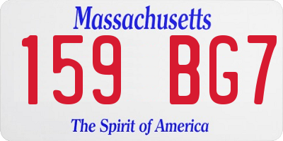 MA license plate 159BG7