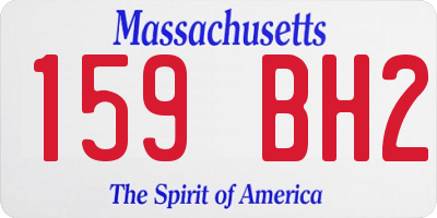 MA license plate 159BH2