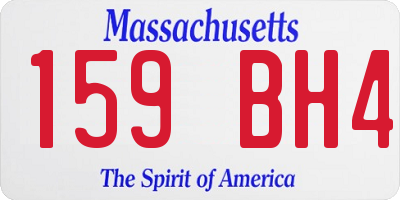 MA license plate 159BH4