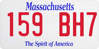 MA license plate 159BH7