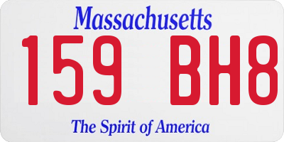 MA license plate 159BH8
