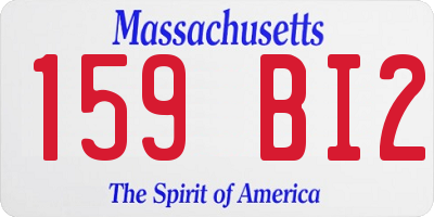 MA license plate 159BI2