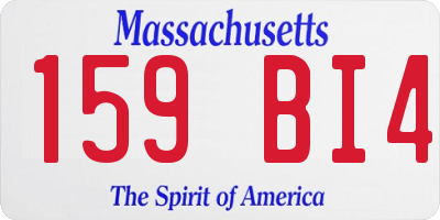 MA license plate 159BI4