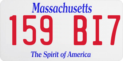 MA license plate 159BI7