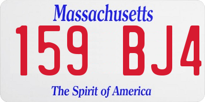 MA license plate 159BJ4