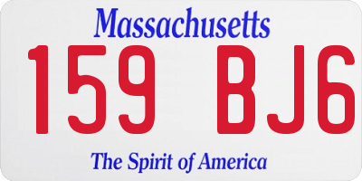 MA license plate 159BJ6