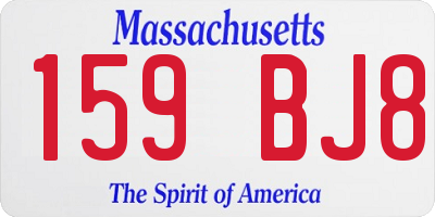 MA license plate 159BJ8