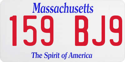MA license plate 159BJ9