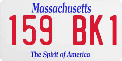 MA license plate 159BK1