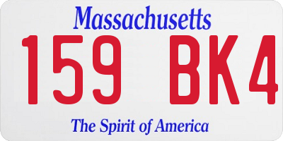 MA license plate 159BK4