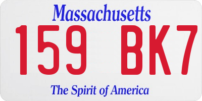 MA license plate 159BK7