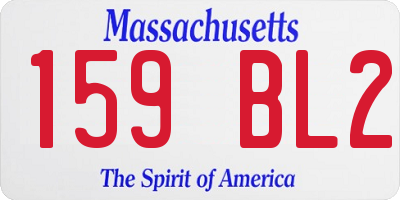 MA license plate 159BL2