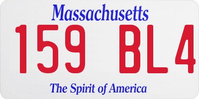 MA license plate 159BL4