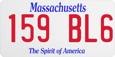 MA license plate 159BL6