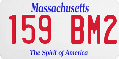 MA license plate 159BM2