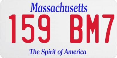 MA license plate 159BM7