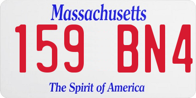 MA license plate 159BN4