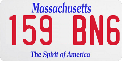 MA license plate 159BN6