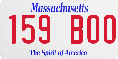 MA license plate 159BO0