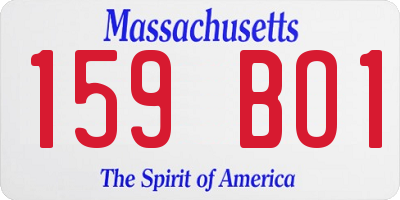 MA license plate 159BO1