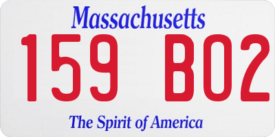 MA license plate 159BO2