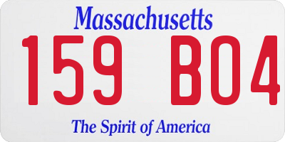 MA license plate 159BO4
