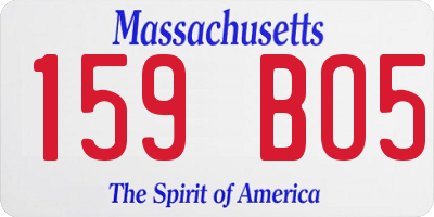 MA license plate 159BO5