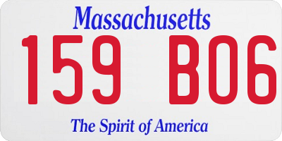 MA license plate 159BO6