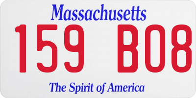 MA license plate 159BO8