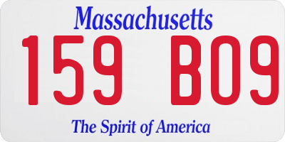 MA license plate 159BO9